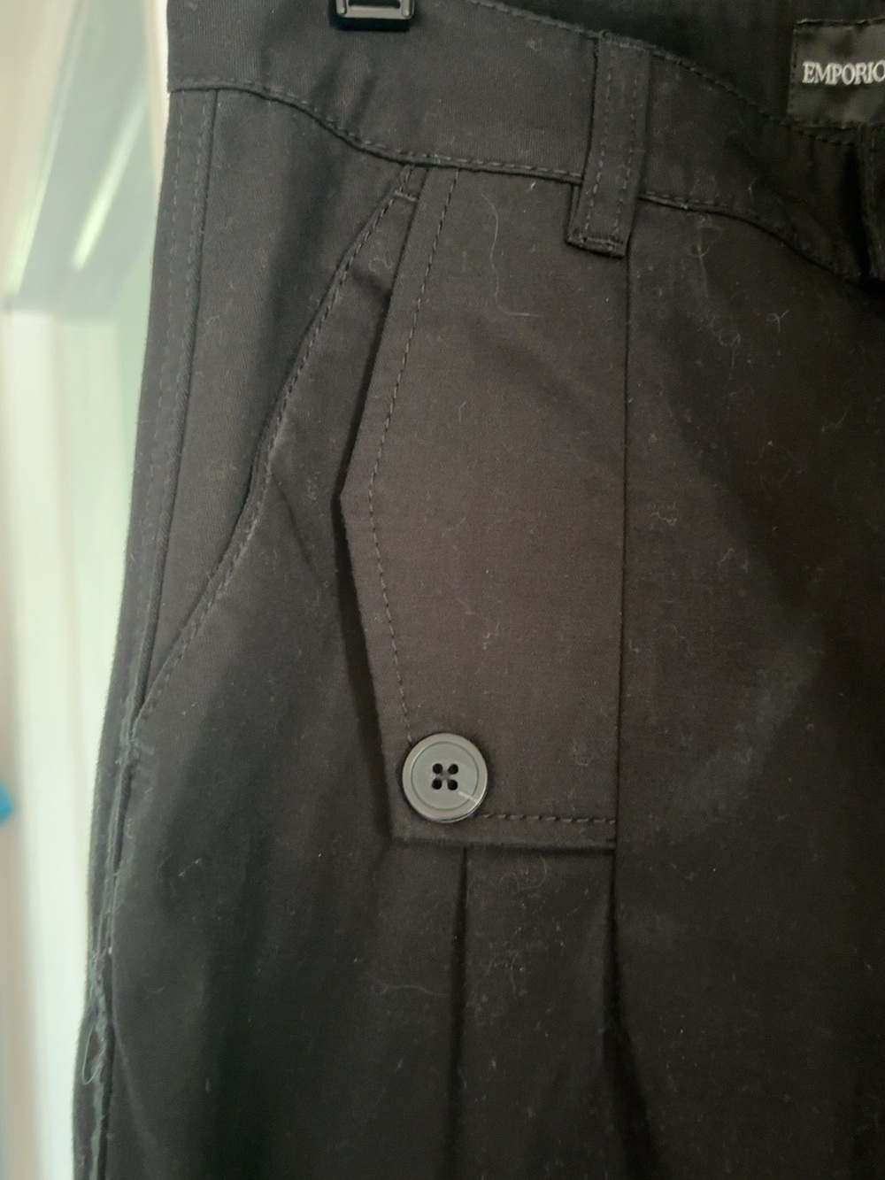 Emporio Armani NWT Black Embroidered Tapered Pants - Picture 7 of 9